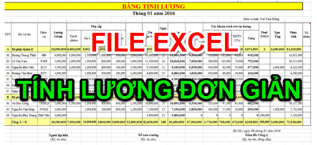 Phần mềm tính lương nhân viên theo giờ bằng Excel 1 Phần mềm tính lương nhân viên theo giờ bằng Excel