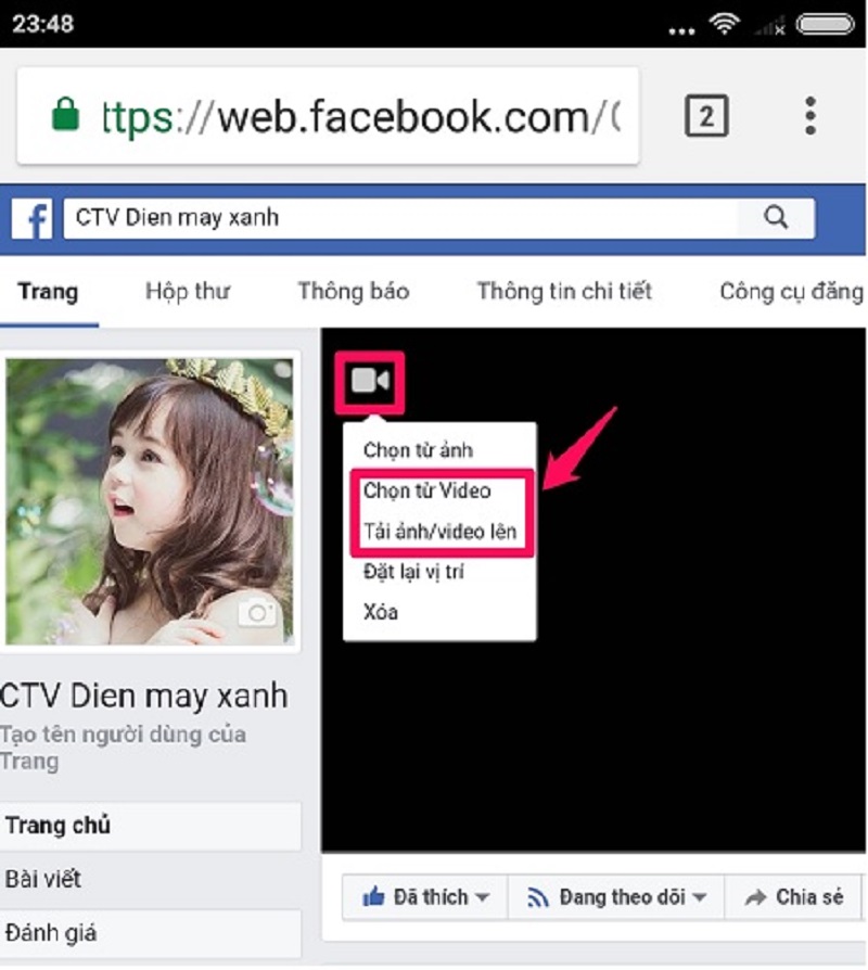 Học nhanh dùng video để làm ảnh bìa Facebook trên iPhone, Android